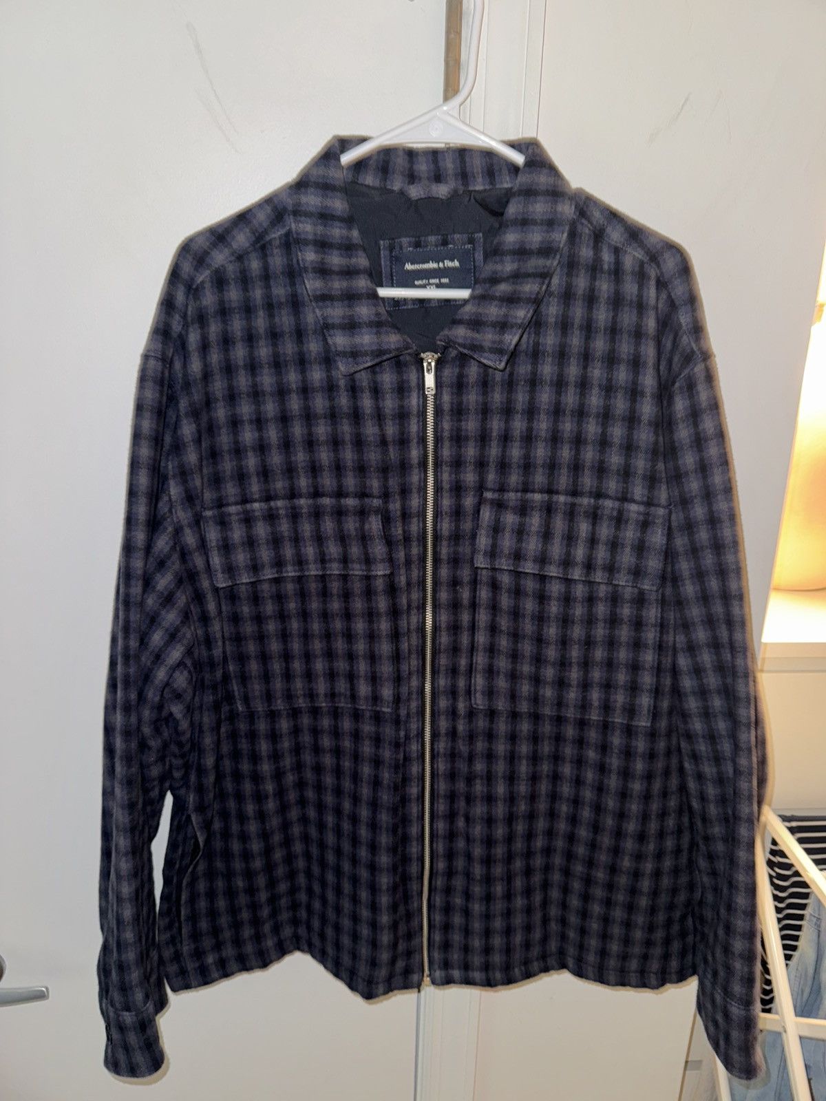 Abercrombie & Fitch Plaid Zip Up A&F Shacket Size US XXL / EU 58 / 5 - 1 Thumbnail