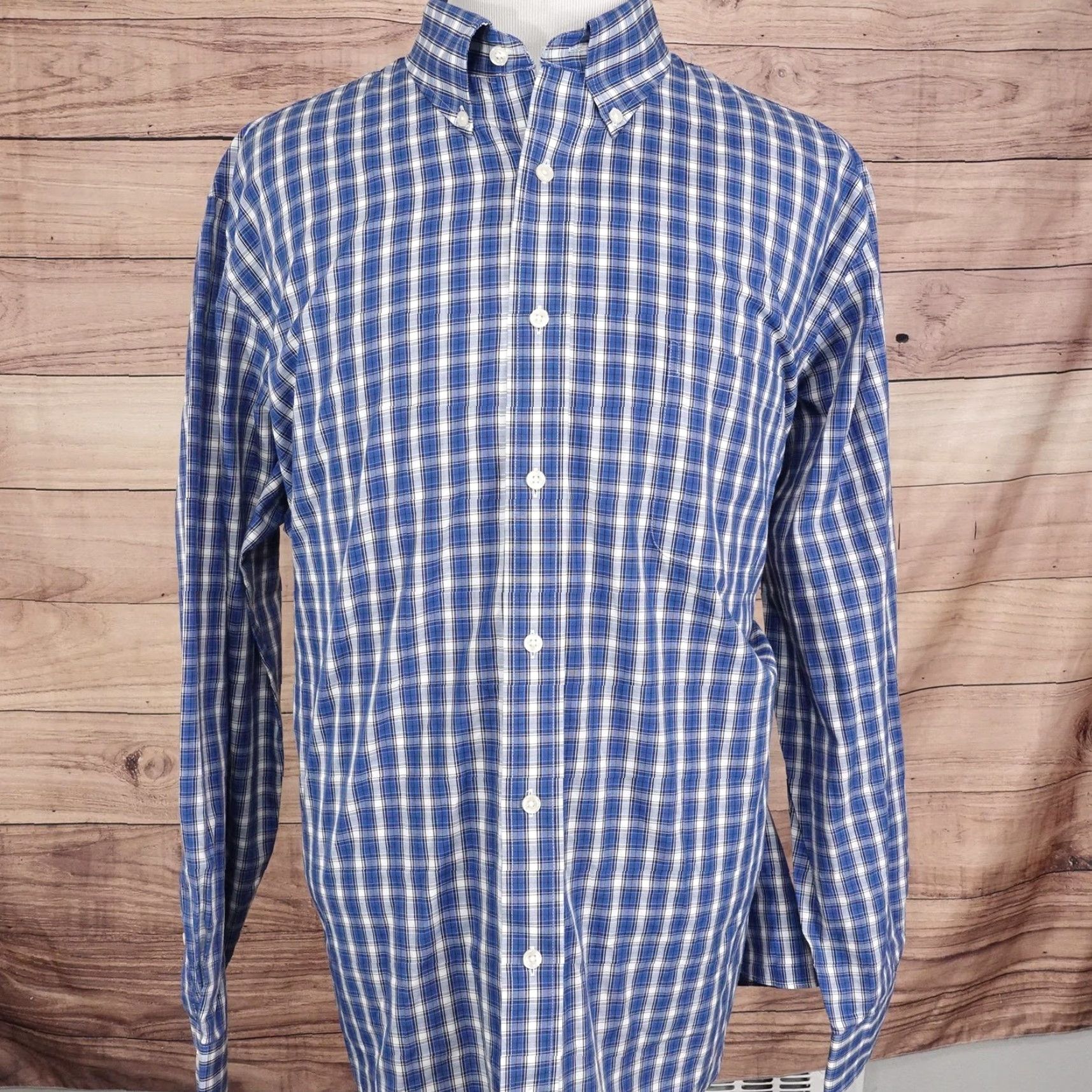 Croft & Barrow Croft & Barrow Shirt Mens 2XL 18.5-19 36/37 Blue Plaid Long Sleeve Button Down Size US XXL / EU 58 / 5 - 3 Thumbnail
