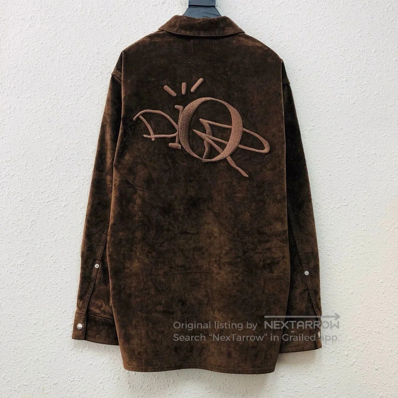 Dior brown suede embroidered shirt jacket. Size US L / EU 52-54 / 3 - 2 Thumbnail