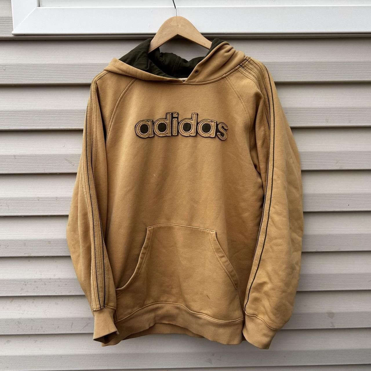 Adidas × Vintage 2005 Adidas spell out embroidered tan hoodie Size US S / EU 44-46 / 1 - 1 Thumbnail