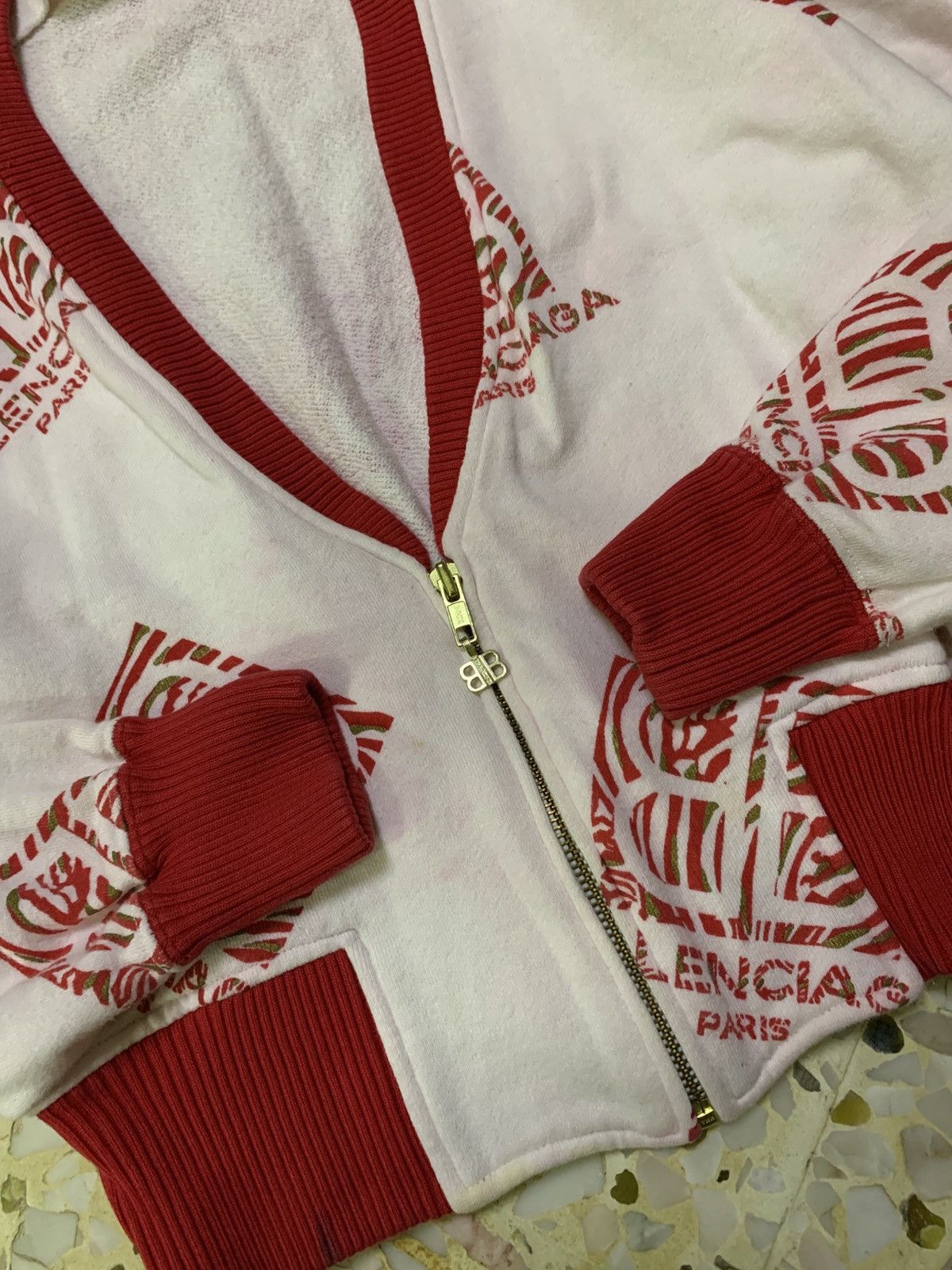 Balenciaga VINTAGE BALENCIAGA ALL OVER PRINT CREST ZIP CARDIGAN Size M / US 6-8 / IT 42-44 - 6 Thumbnail
