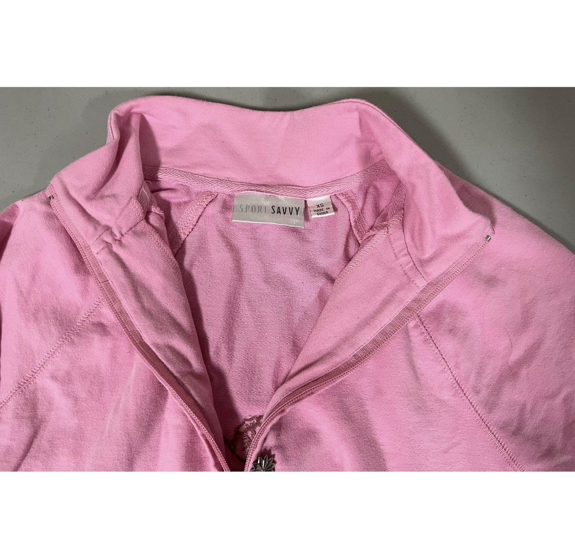 All Sport Pink Rose Floral Y2K Track Jacket Sweatshirt Outerwear XS 🌹✨ Size XS / US 0-2 / IT 36-38 - 3 Thumbnail