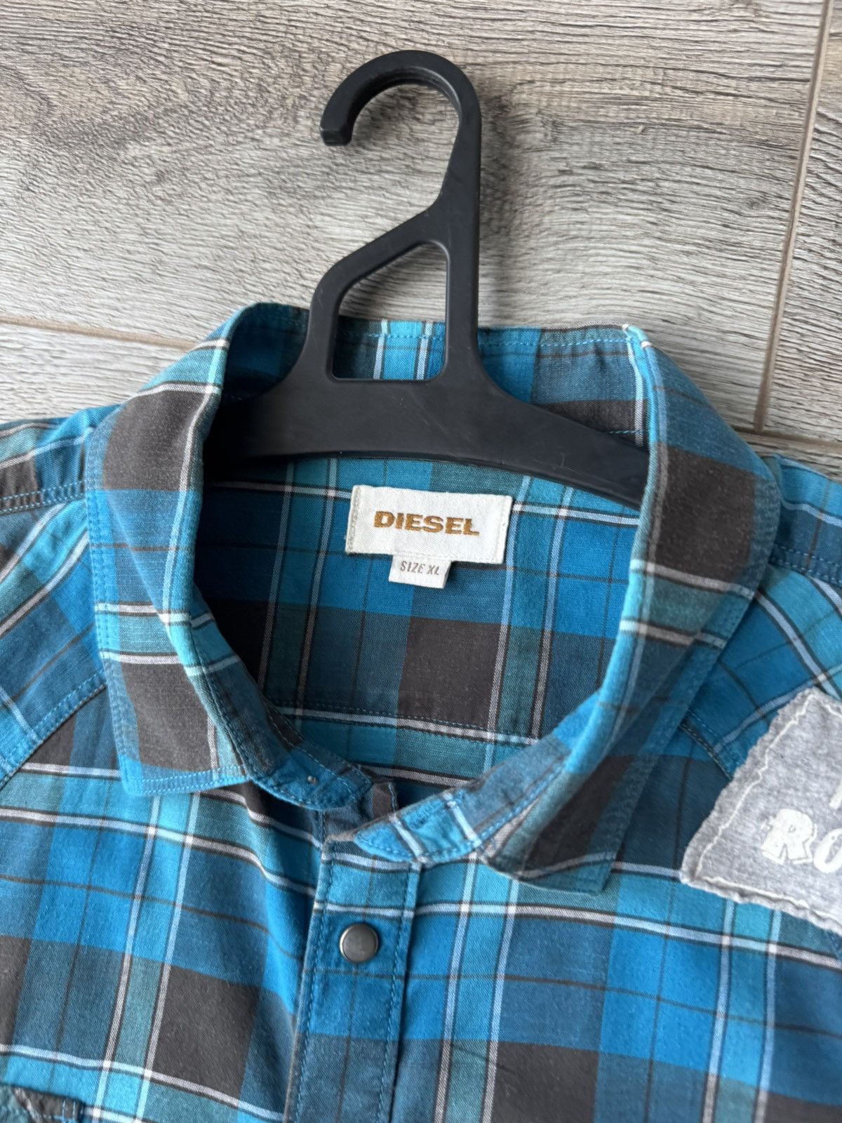 Diesel Diesel Short Sleeve Men's Plaid Shirt Size US XL / EU 56 / 4 - 6 Thumbnail