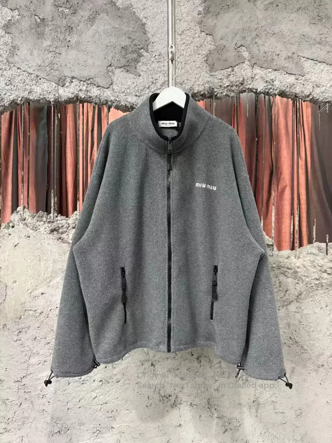 Miu Miu gray teddy zip-up jacket by Miu Miu. Size M / US 6-8 / IT 42-44 - 1 Thumbnail
