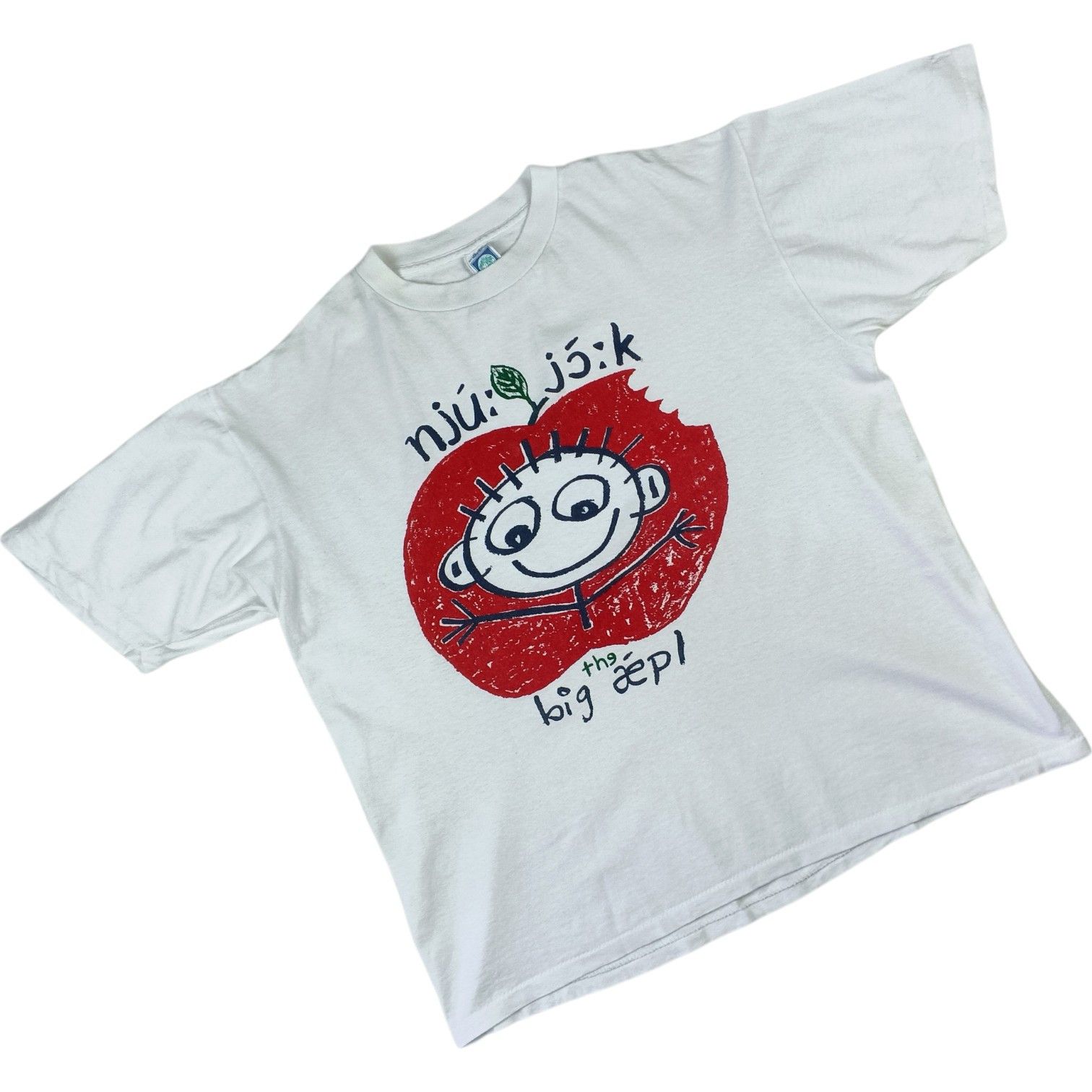 Vintage Vintage 90's BIG AEPL Big Apple T-Shirt Single Stitches Size US L / EU 52-54 / 3 - 3 Thumbnail