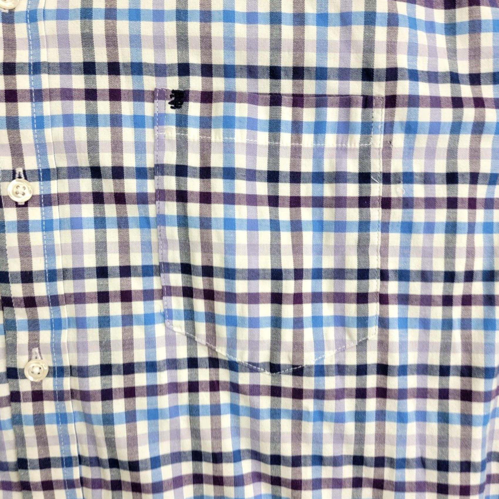 Izod IZOD Shirt Mens 2XL Blue Purple Plaid Button-Down Long Sleeve Casual Preppy Size US XXL / EU 58 / 5 - 2 Thumbnail