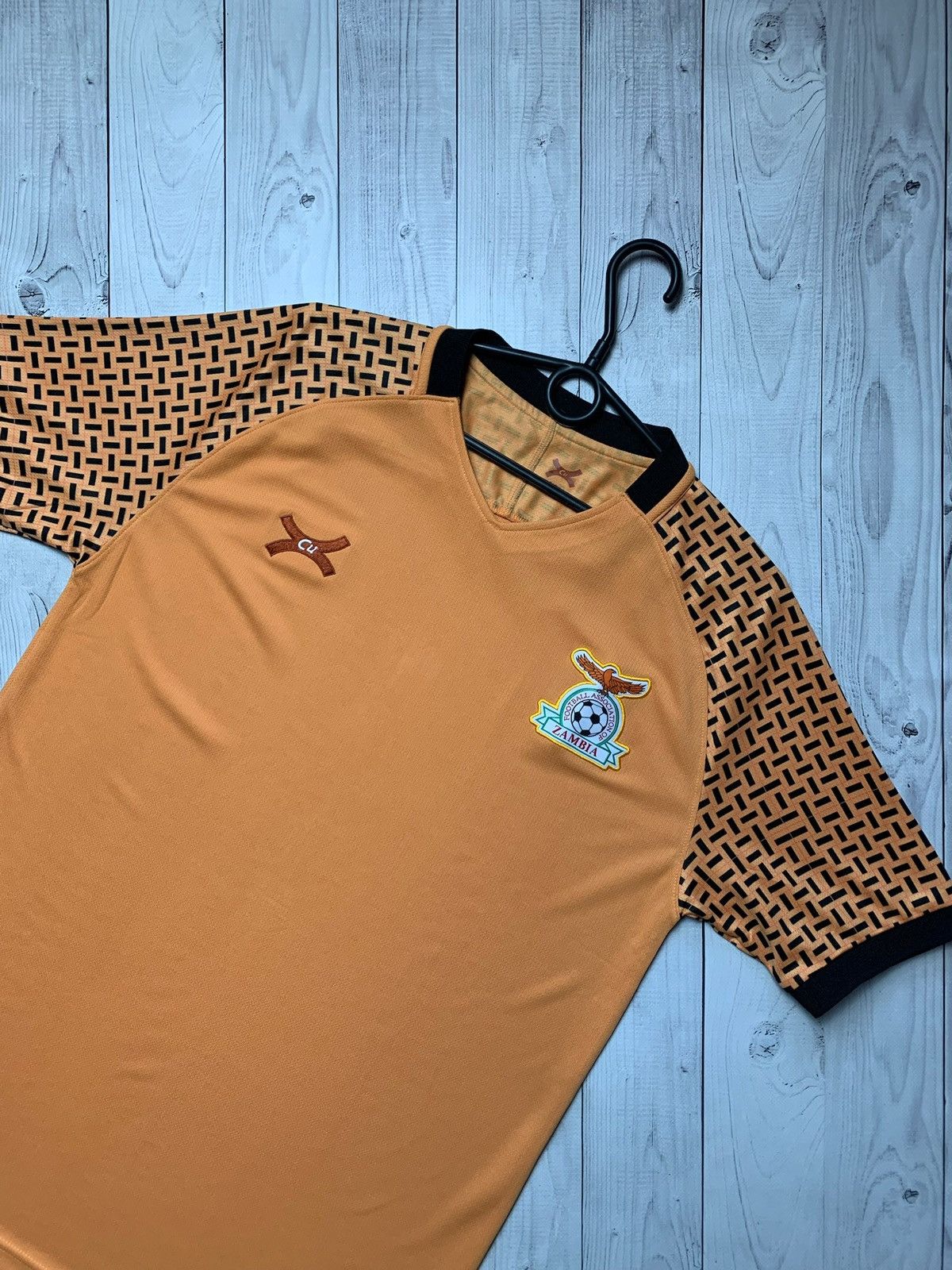 Vintage Zambia soccer jersey size L orange rare Size US L / EU 52-54 / 3 - 2 Thumbnail