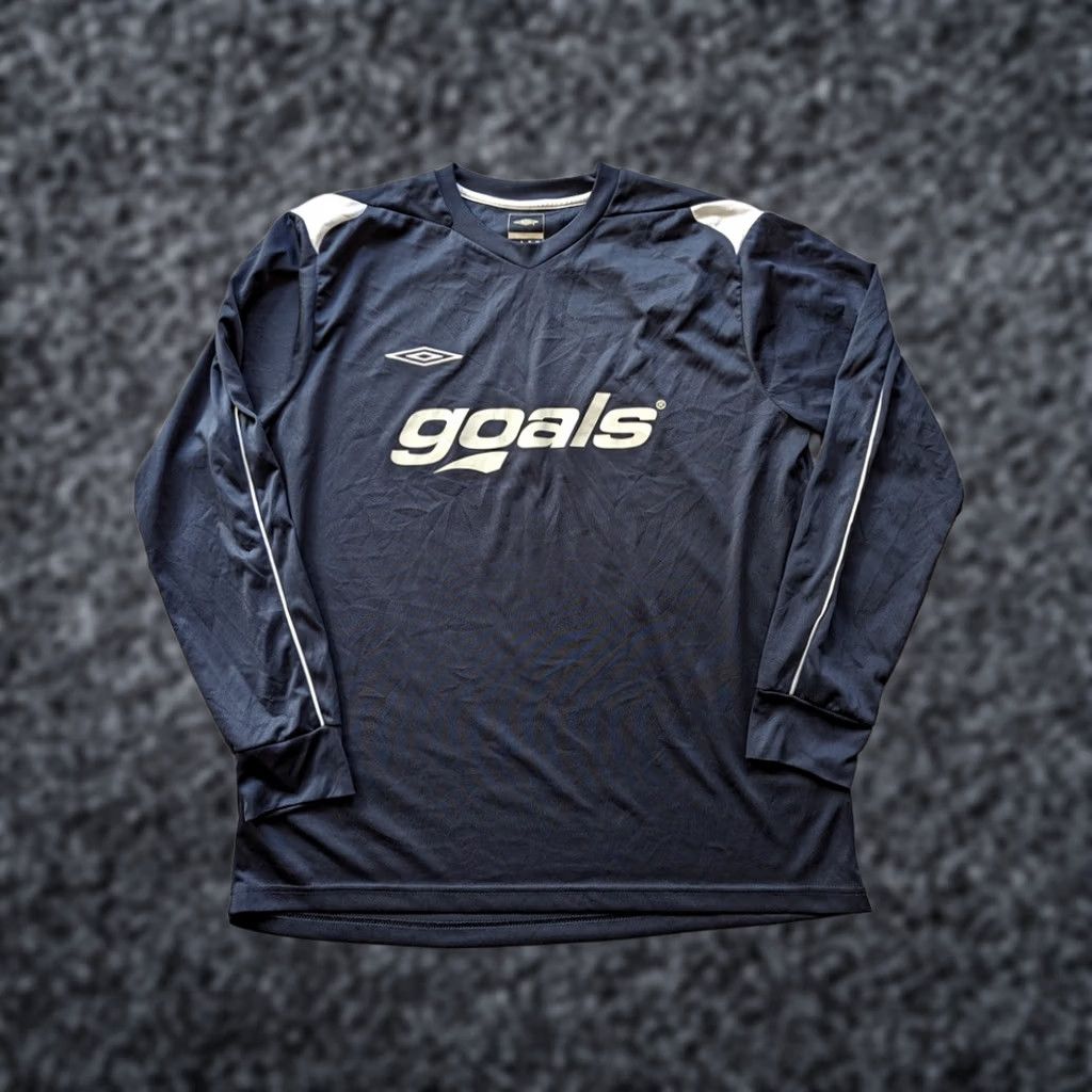 Umbro Vintage Umbro Goalkeeper Jersey Goals Mens Long Sleeve XL Blue Size US XL / EU 56 / 4 - 1 Thumbnail