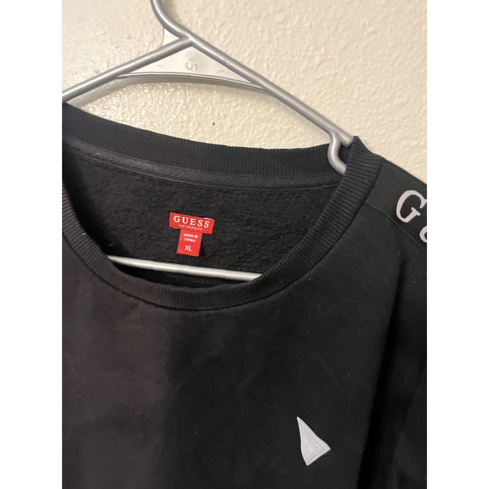 Guess GUESS Sweatshirt XL Black Logo Pullover Crew Neck Womens Long Sleeve Activewear S/S 45 Accents: Logo Size XL / US 12-14 / IT 48-50 - 2 Thumbnail