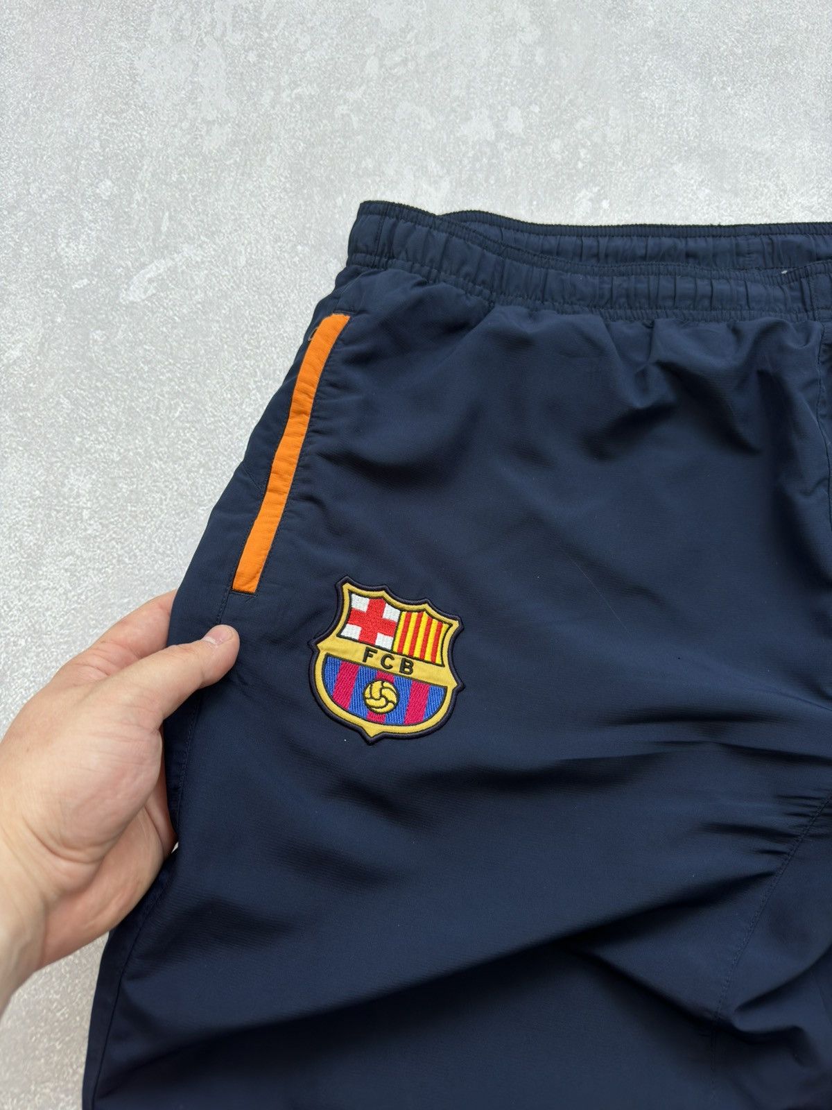 Nike × Vintage Nike Vintage Nylon F.C Barcelona Drill Pants Football Swoosh Size US 36 / EU 52 - 2 Thumbnail