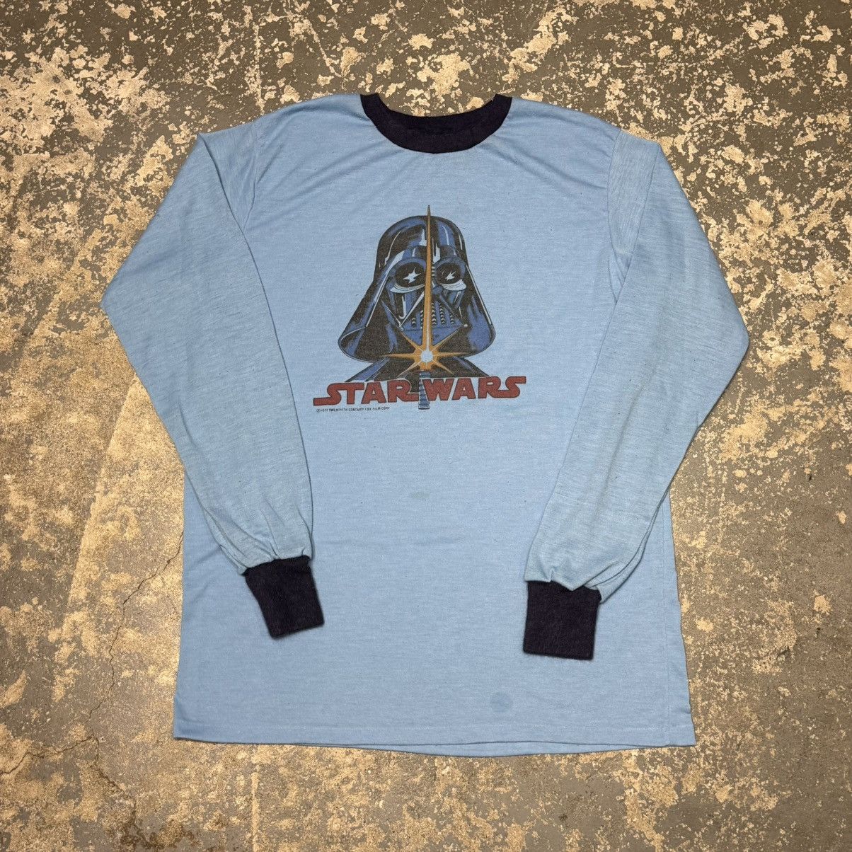Star Wars True Vintage Star Wars Darth Vader 1977 Baby Blue Long Sleev Size US L / EU 52-54 / 3 - 1 Thumbnail