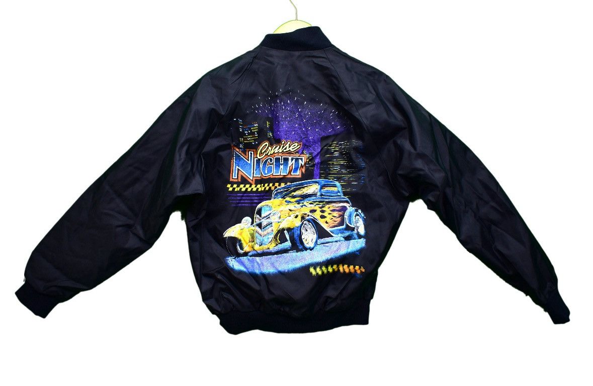 Vintage Experimental Black Graphic Car Bomber Jacket USA Small Size US S / EU 44-46 / 1 - 3 Thumbnail