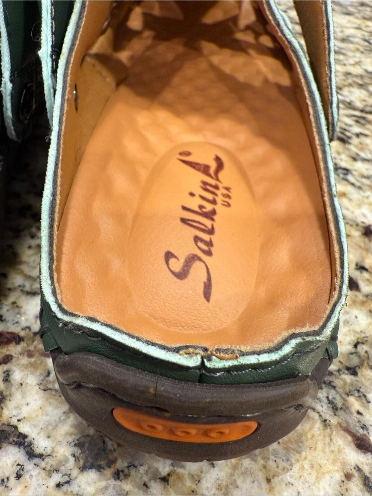 Other Salkin leather green slip on comfort shoe sling back SZ 39 Size US 7.5 / IT 37.5 - 9 Thumbnail