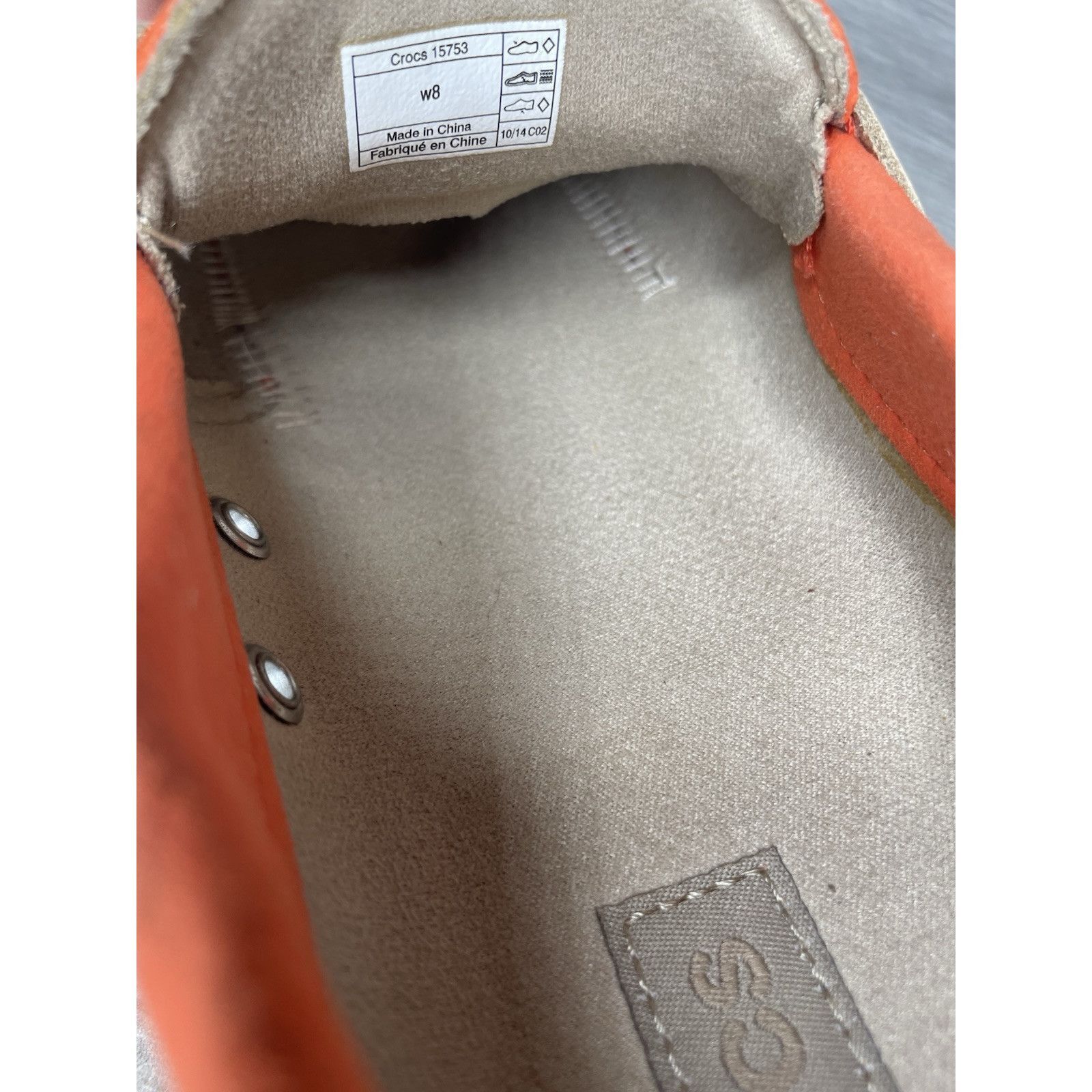 Crocs CROCS Beach Line Orange Synthetic Slip on Boat Loafers Women Size US 8 / IT 38 - 4 Thumbnail