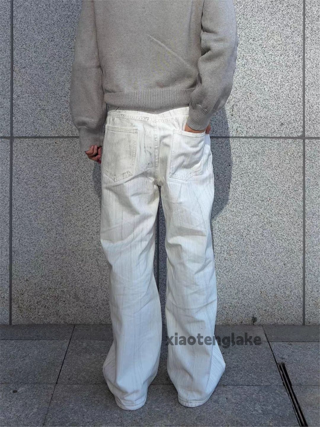 zx vintage distressed Stain paint punk yuppie flared jeans