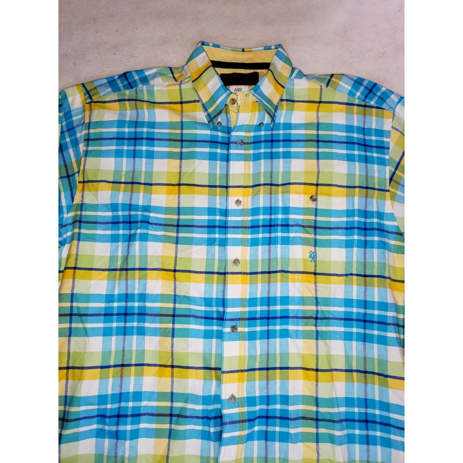 Vintage Twenty-X 20X Long Sleeve Blue Yellow Plaid Western Rodeo Shirt Mens XL White? Wait Size US XL / EU 56 / 4 - 2 Thumbnail