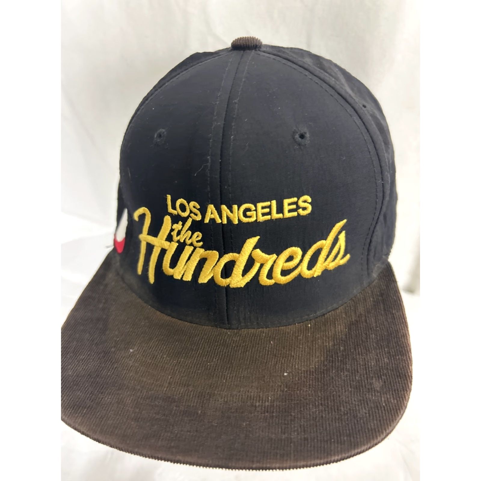 The Hundreds VINTAGE The Hundreds Los Angeles Black Gold Brown Cap Corduroy Brim Bomb Strap Back Size ONE SIZE - 3 Thumbnail