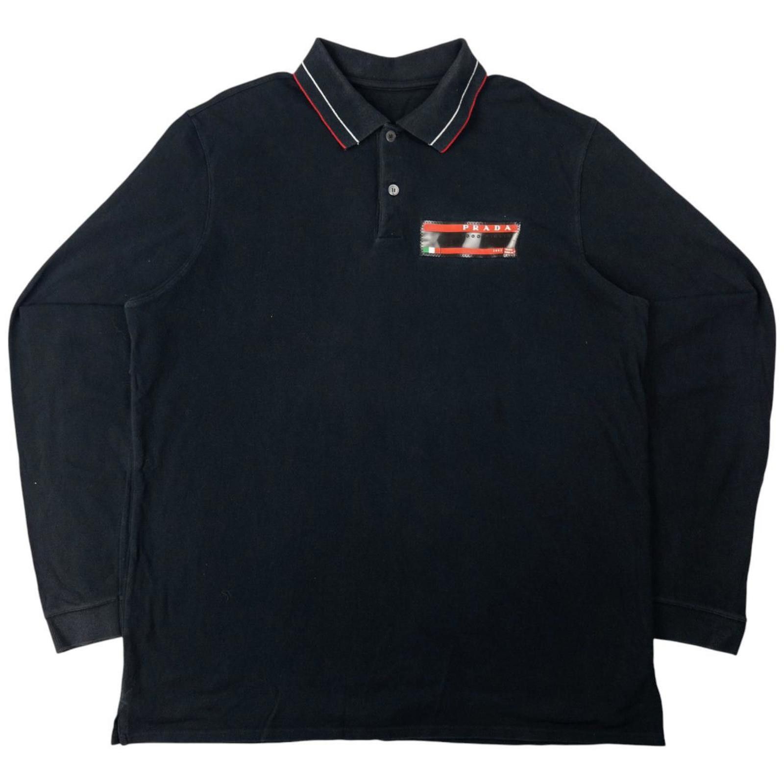トップス PRADA SPORT Logo Stretch Polo Shirt Prada | Shirts | Prada Mens Polo Shirt Xl Black Red Logo Zip