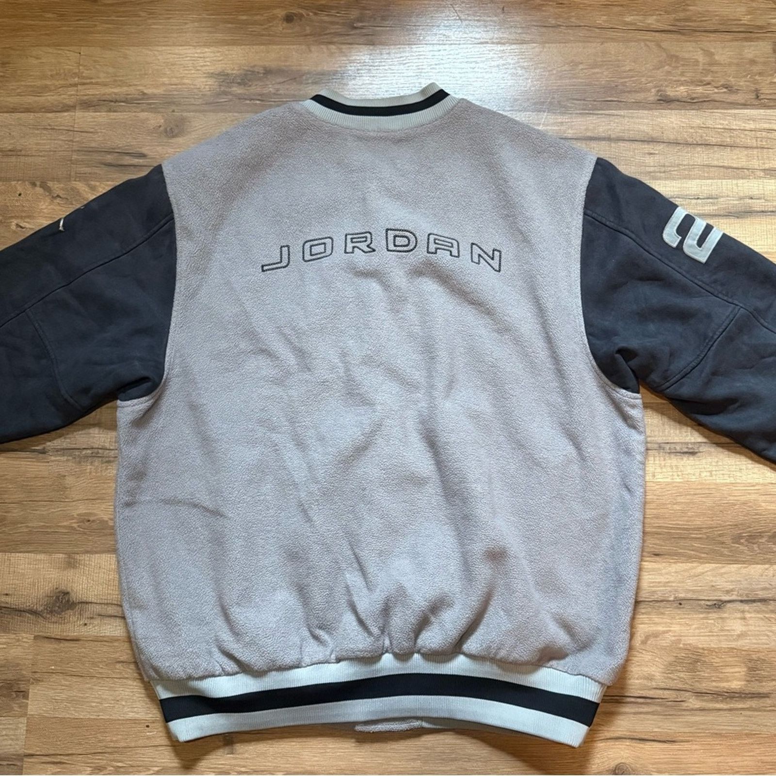 Nike Y2K Jordan Fleece Button Up Varsity Jacket Size US XL / EU 56 / 4 - 3 Thumbnail