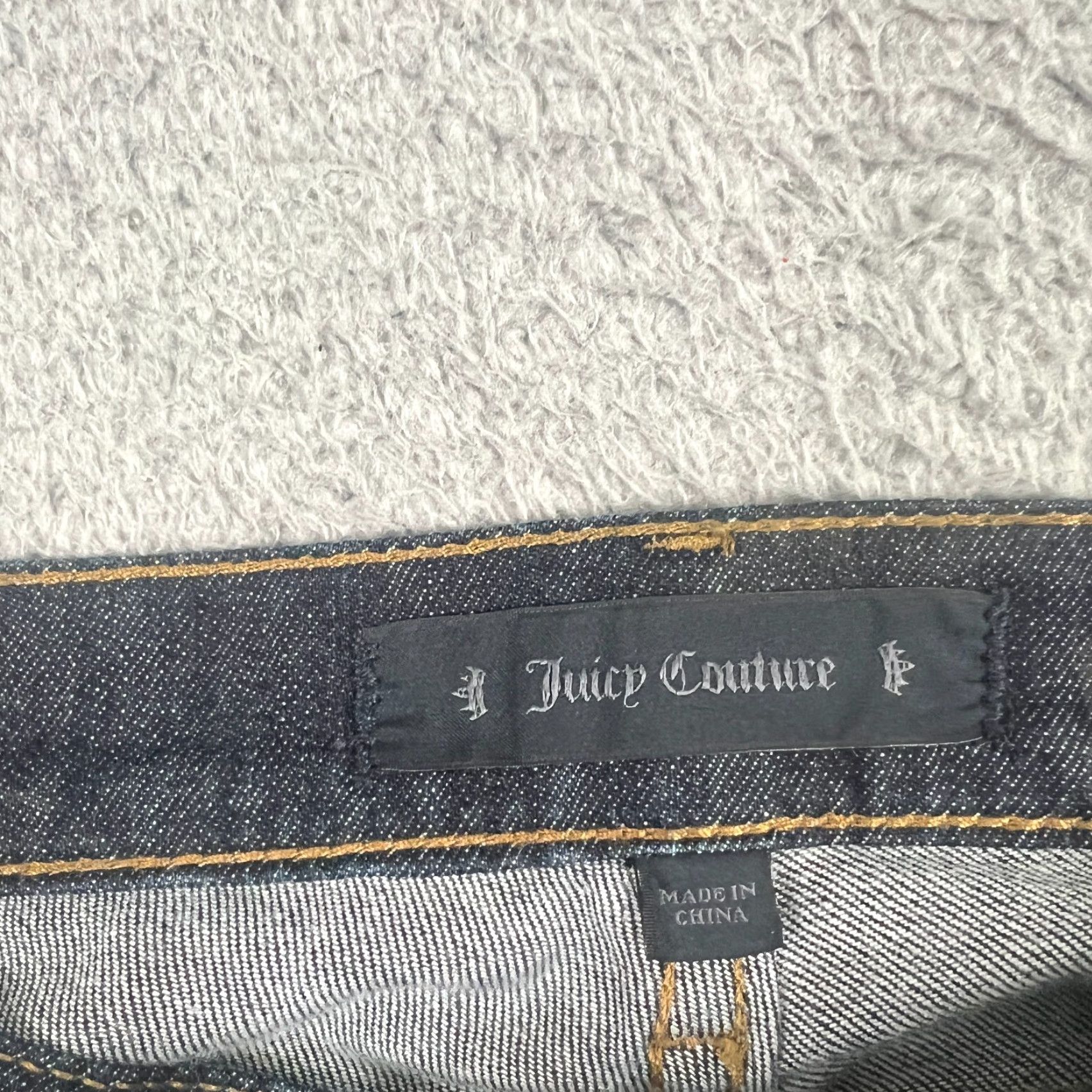 Juicy Couture VINTAGE Juicy Couture Jeans Womens 26 Low Rise Skinny Dark Blue Y2K Rhinestone Denim Size 26" / US 2 / IT 38 - 5 Thumbnail