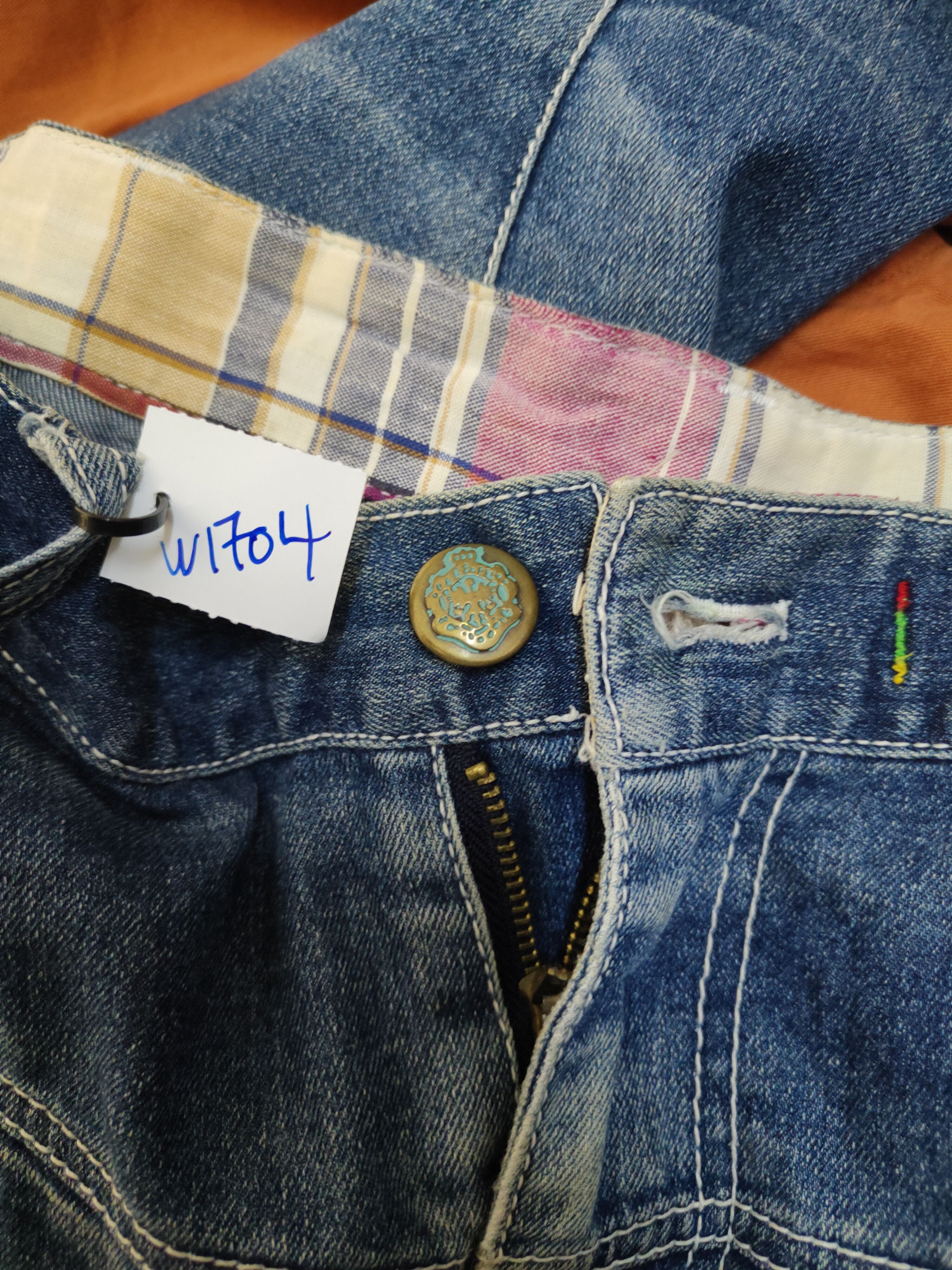 Japanese Brand UPST Upstart double waist Blue Ripped Soft Jeans #W1704 Size US 32 / EU 48 - 20 Thumbnail