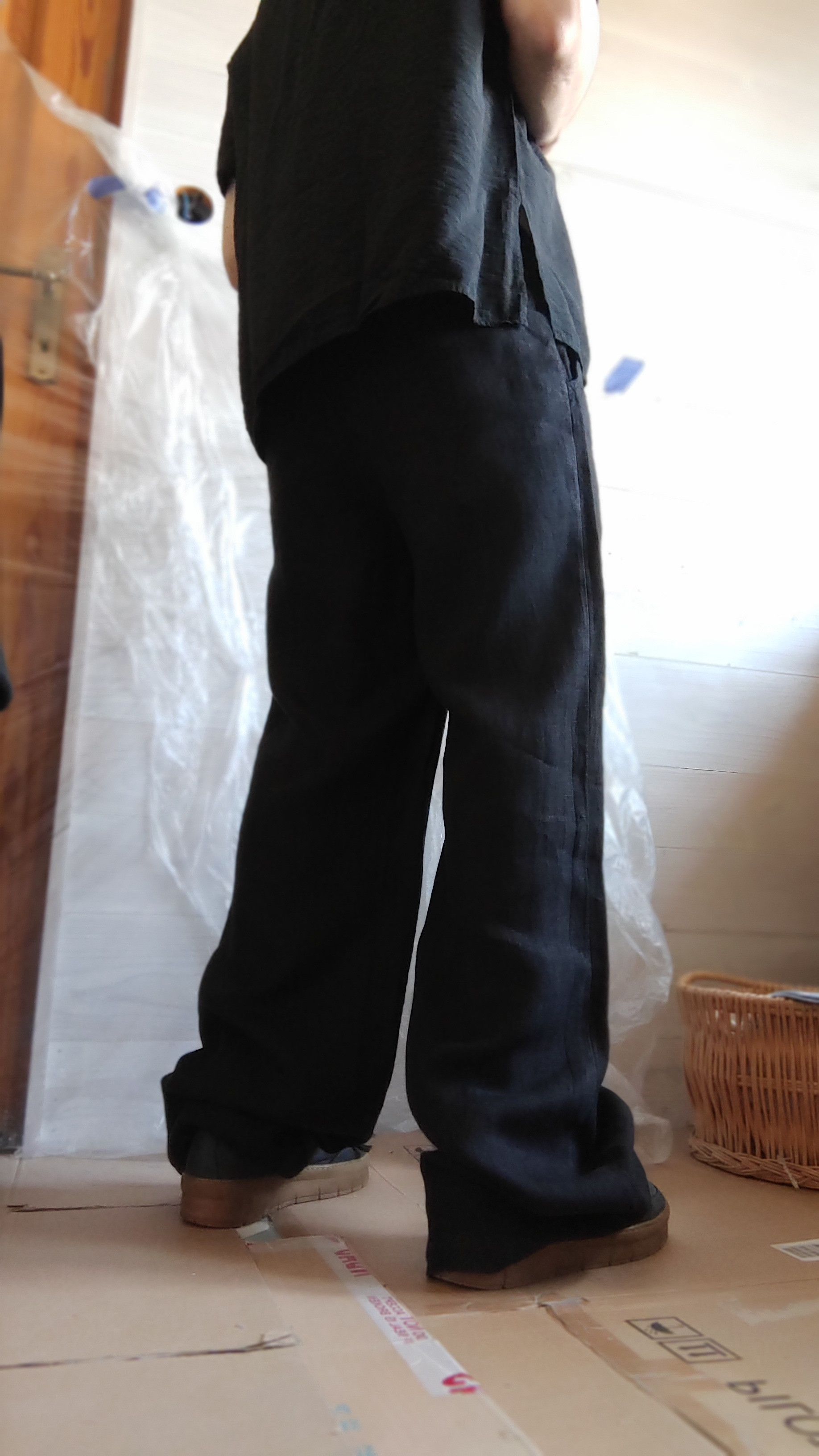 Vintage 100% Linen Pants Darkfashion Minimal y2k Vintage Wide Flared Size US 33 - 5 Thumbnail