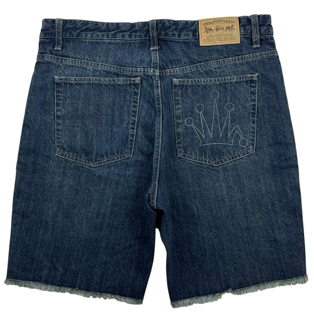 Stussy Vintage 2000s Stussy Denim Crown Shorts / Jorts - Waist: 36 Size US 36 / EU 52 - 1 Thumbnail