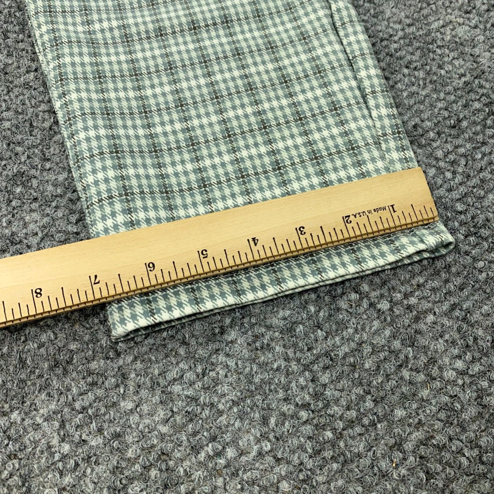 Vintage Liverpool Chino Pants Womens Size 12 Blue Houndstooth Stretch Mid Rise Regular Fit Size 32" / US 10 / IT 46 - 7 Thumbnail