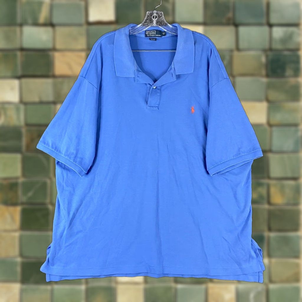 Polo Ralph Lauren Polo Ralph Lauren Polo Blue Polo Shirt 3XB Men's Short Sleeve Blue Big & Tall Size US XXL / EU 58 / 5 - 1 Thumbnail