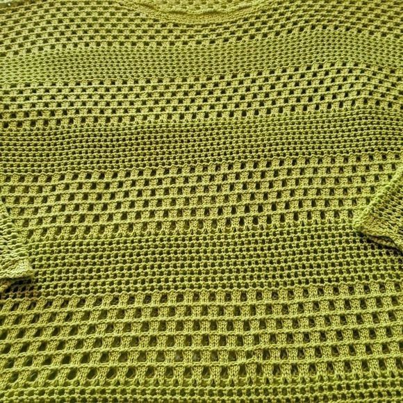 Designer Anrabess Lime Green Knit Long Sleeve Lightweight Sz. L Sweat Size L / US 10 / IT 46 - 6 Thumbnail