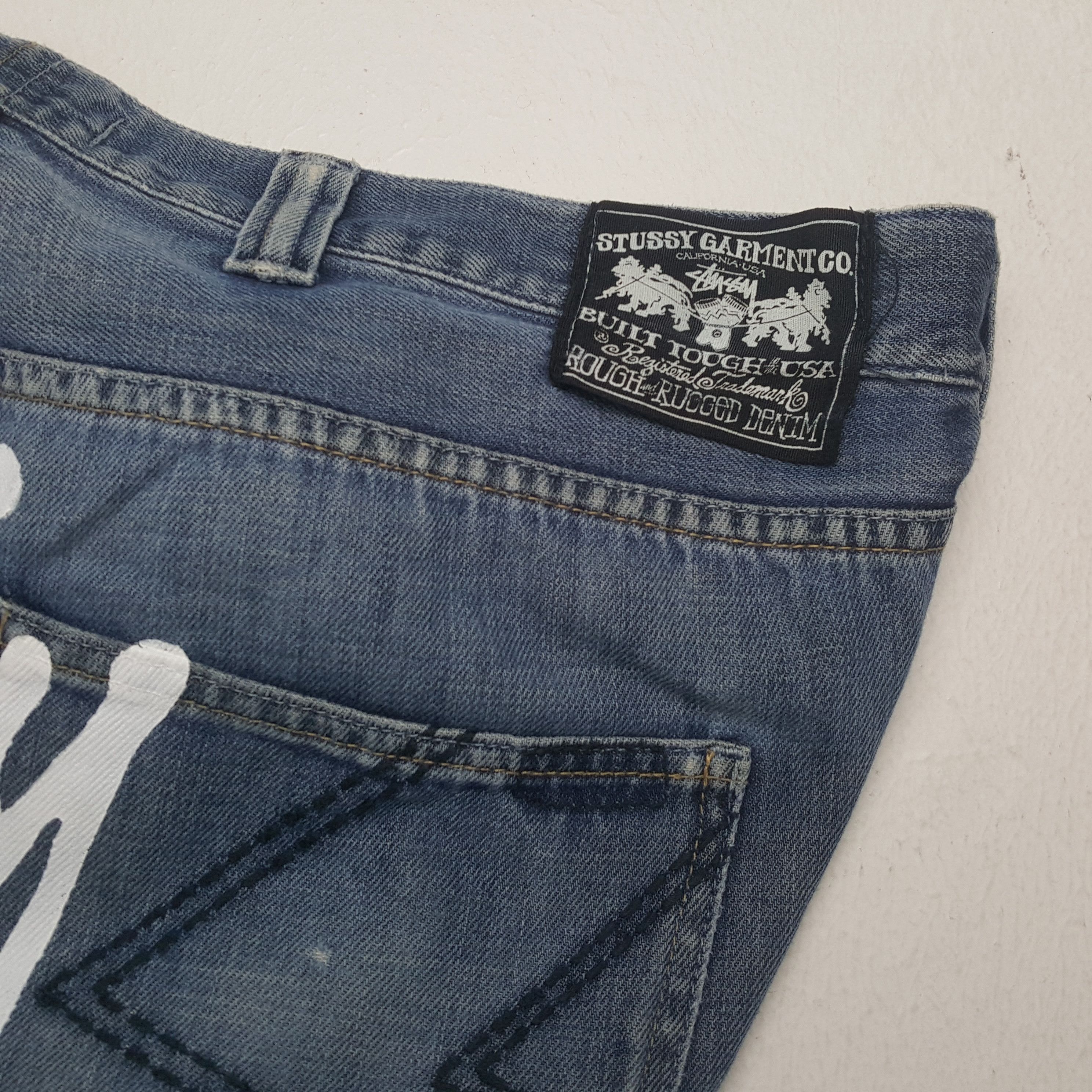 Stussy × Vintage STUSSY Streetwear Custom Art Logo Style Jeans Size US 35 - 14 Thumbnail