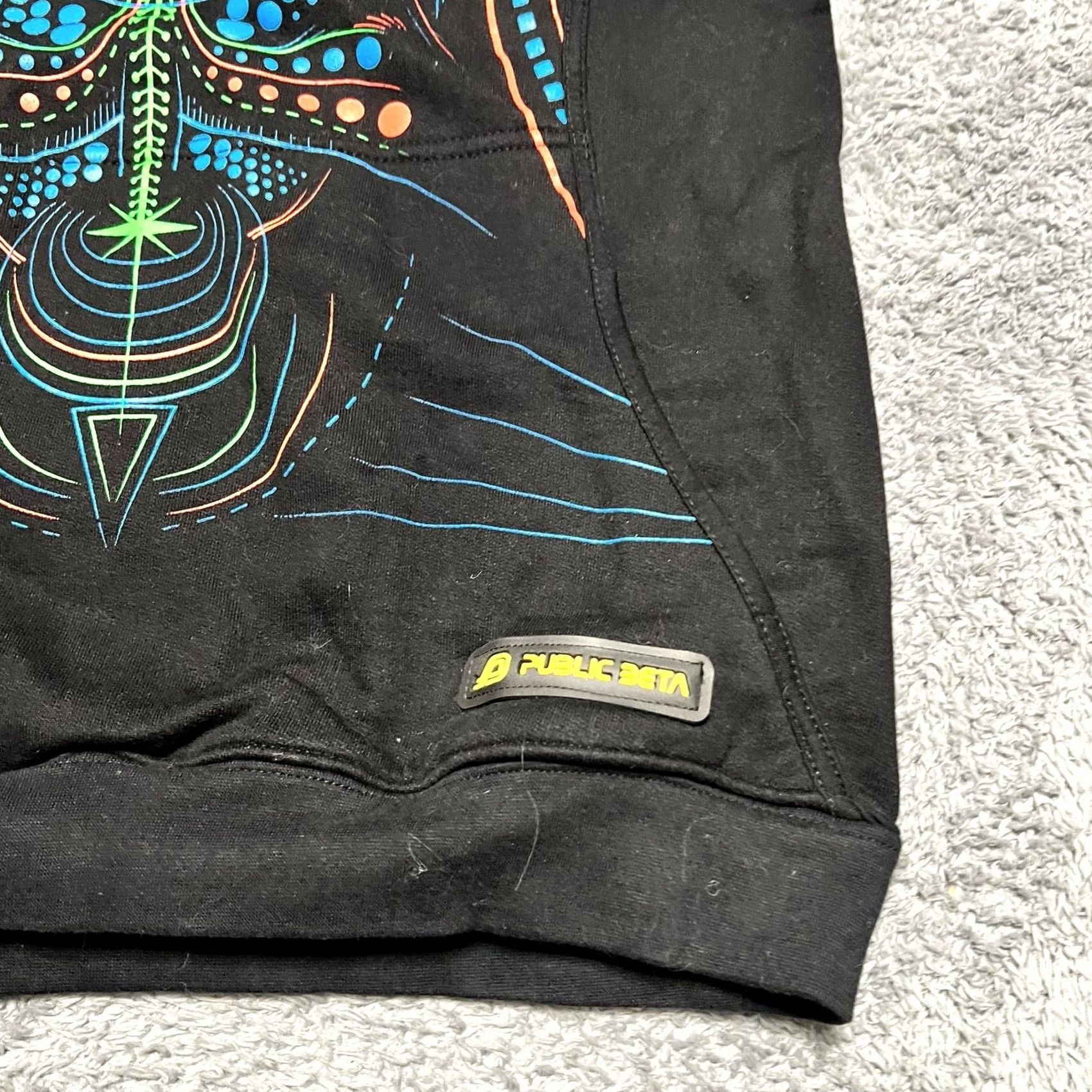 Vintage Psycho Active Public Beta Hoodie Mens Large Neon Sleeveless Sweatshirt Men L Sleeveless Black Pullover Hoodie Size US L / EU 52-54 / 3 - 2 Thumbnail
