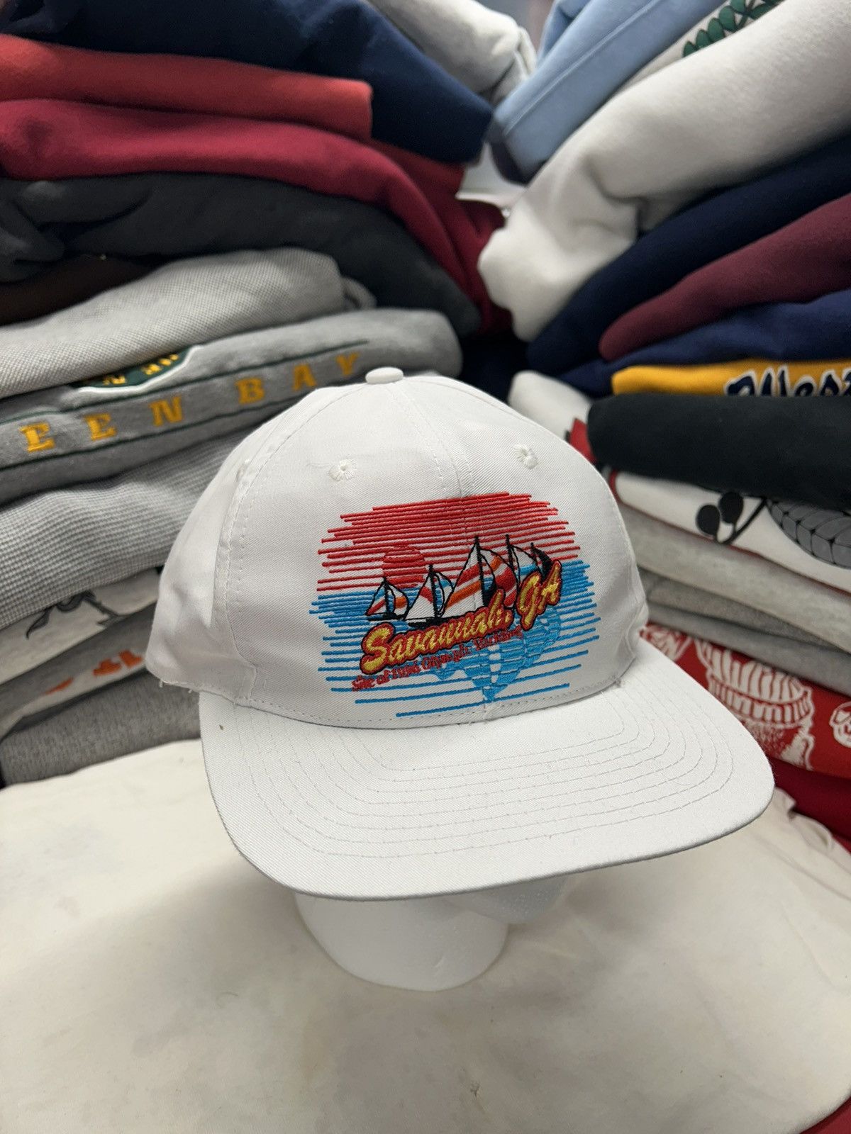 Logo 7 × USA Olympics × Vintage Crazy Vintage 1996 Olympics White Trucker Snapback Hat Size ONE SIZE - 1 Thumbnail