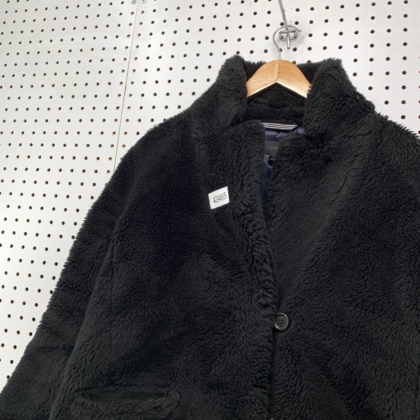 J.Crew VINTAGE JCrew Black Sherpa Teddy Coat Womens Medium Deep Pile Sherpa Casual Lined Size M / US 6-8 / IT 42-44 - 7 Thumbnail
