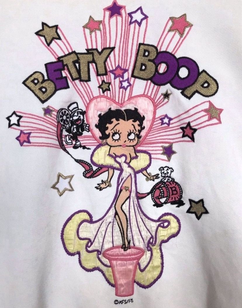 Vintage Rare🔥 Vintage 90s Betty Boobs Embroidered Logo Sweatshirt Size L / US 10 / IT 46 - 2 Thumbnail