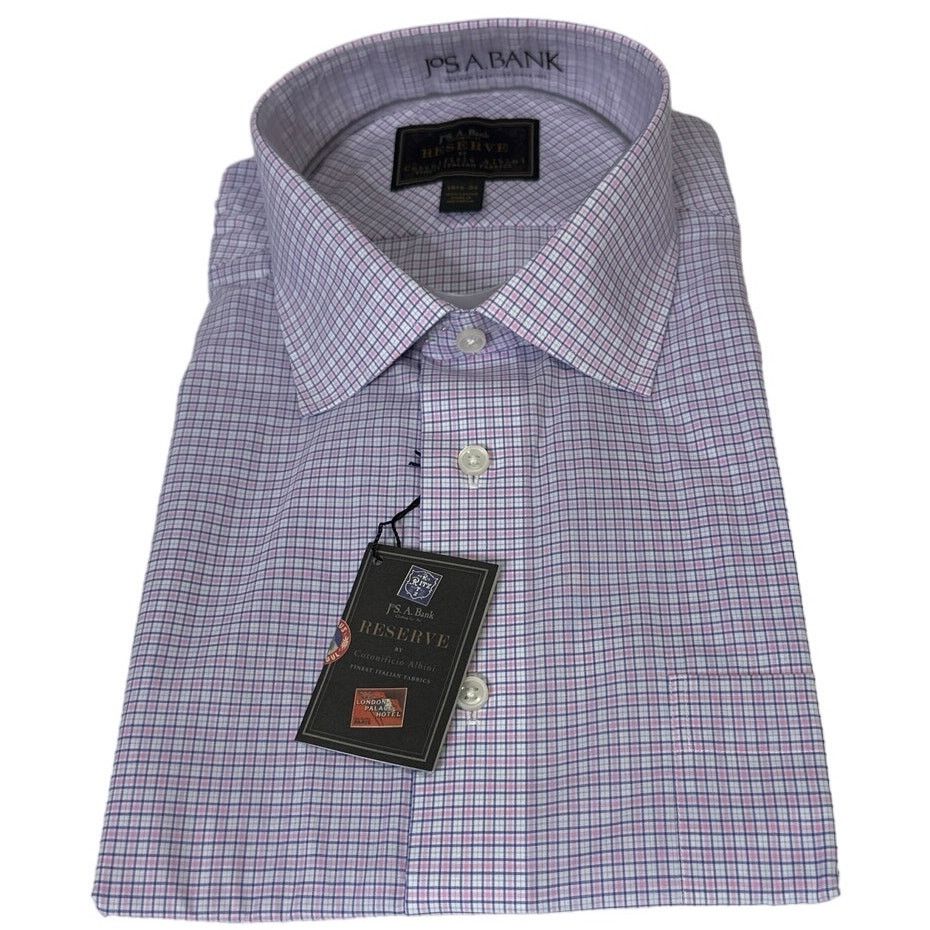 Jos. A. Bank Jos. A. Bank Reserve Pink/Blue Dress Shirt Sze 18.5 - 34 NWT Size US M / EU 48-50 / 2 - 1 Thumbnail