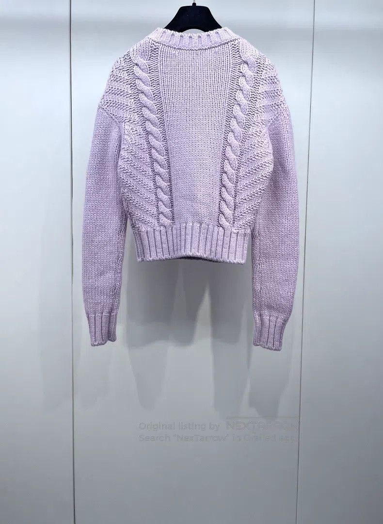 Chanel Chanel Pink-purple cashmere knitted jacquard sweater Size XXS / US 00 / IT 34 - 2 Thumbnail