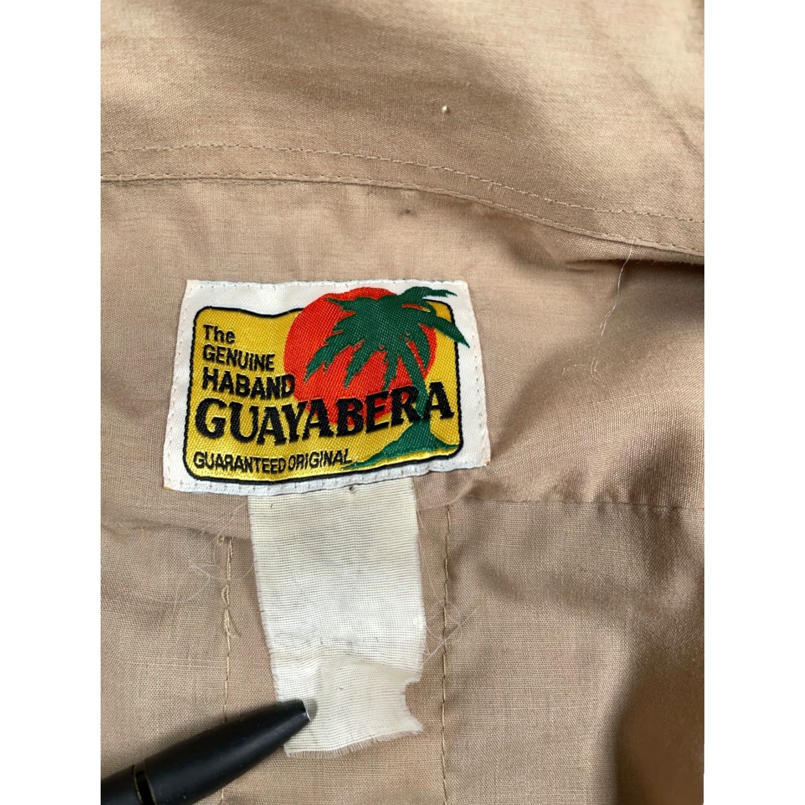 Haband VINTAGE Haband Guayabera Pleated Pocket Zip Up Shirt Adult XL Beige Cotton Blend Cuban Mafia Size US XL / EU 56 / 4 - 3 Thumbnail
