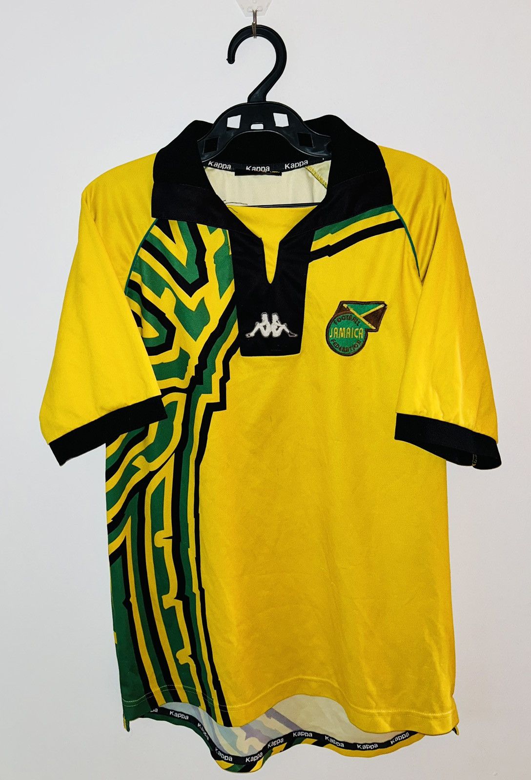 image of Soccer Jersey Jamaica 1998 Home Jersey in Green/Yellow, Men's (Size Medium)