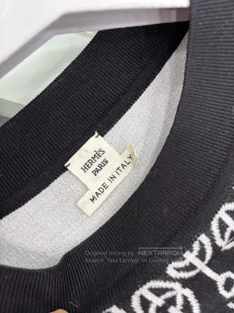 Hermes Hermes Black and white chain patterned pieced short-sleeve Size XS / US 0-2 / IT 36-38 - 3 Thumbnail