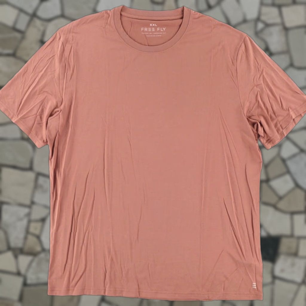 Vintage Free Fly Shirt 2XL Men Red Bamboo Stretch Solid T-Shirt Slim Fit Short Sleeve Crew Neck Size US XXL / EU 58 / 5 - 1 Thumbnail