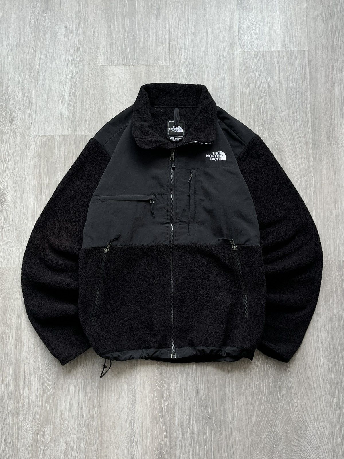 Pre-owned Outdoor Life X The North Face Vintage The North Face Retro Nylon Fleece Jacket Denali In Black