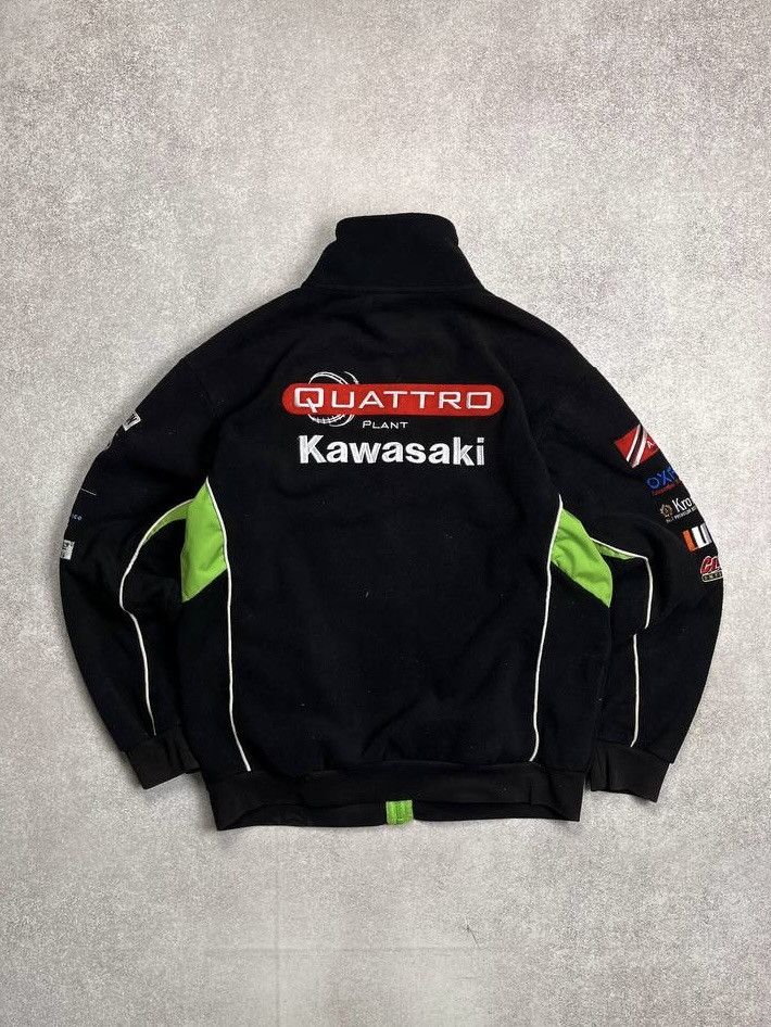 Vintage Vintage Kawasaki Racing Moto Fleece Sherpa Jacket S Size US S / EU 44-46 / 1 - 3 Thumbnail