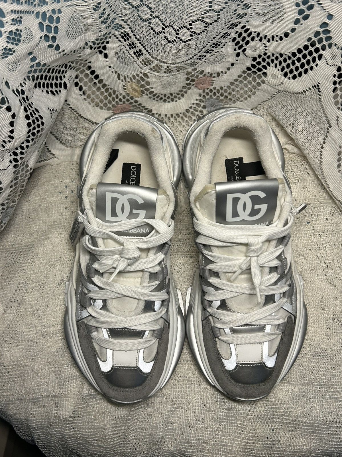 Dolce & Gabbana Dolce & Gabbana Air Master ‘Silver White’ sneakers Size US 9.5 / EU 42-43 - 3 Thumbnail