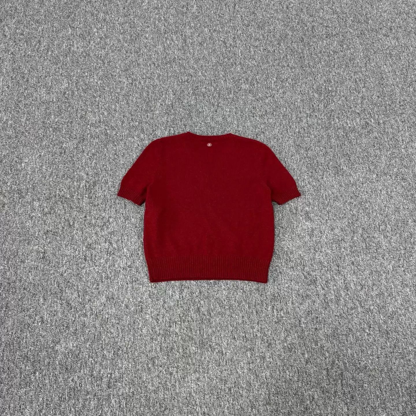 Chanel Chanel Double C Coco Red V-Neck Knit Top Women's 36 Size XS / US 0-2 / IT 36-38 - 2 Thumbnail