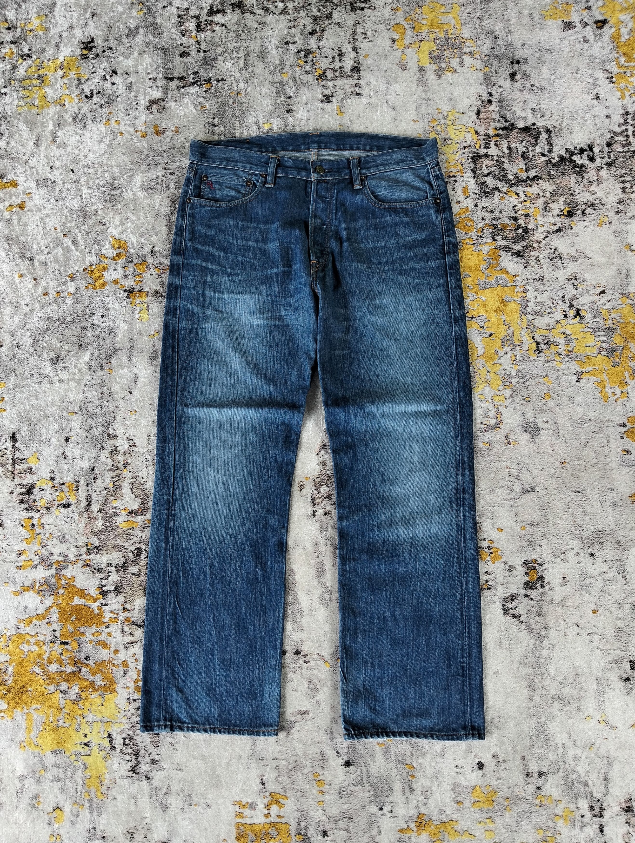 RRL Ralph Lauren PRL Polo Ralph Lauren Button Fly StraightFit 650 Denim Jeans Size US 35 - 1 Thumbnail