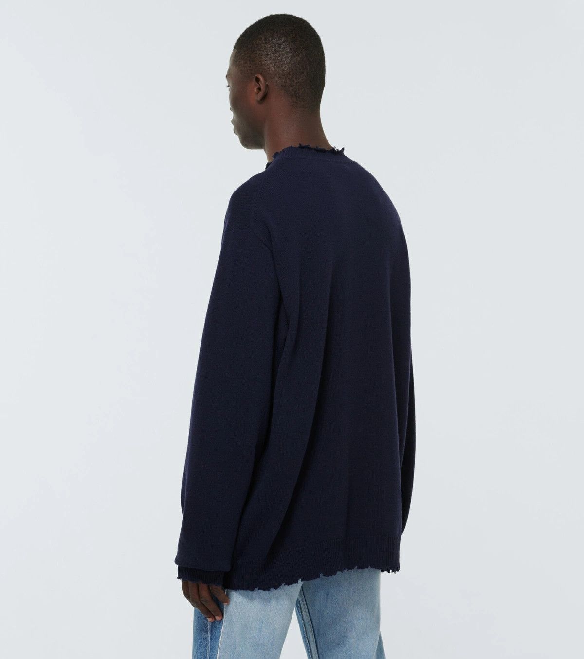 Balenciaga o1in1g0824 Virgin Wool Sweater in Blue Size US L / EU 52-54 / 3 - 4 Thumbnail