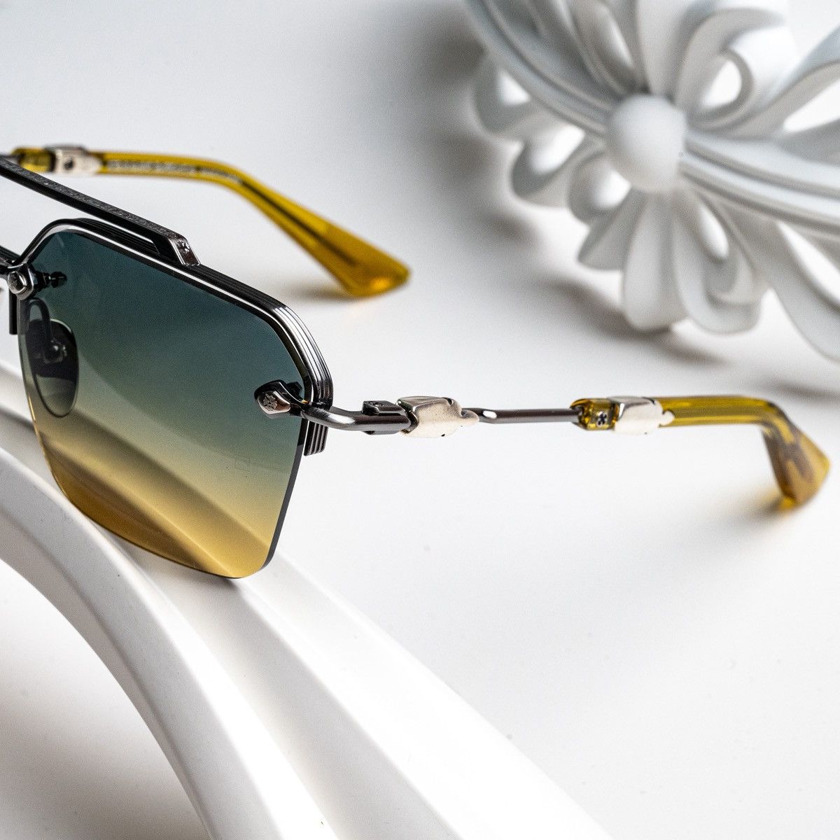 Chrome Hearts CHROME HEARTS BIDI ESEM PEWTER MALT SUNGLASSES Size ONE SIZE - 3 Thumbnail