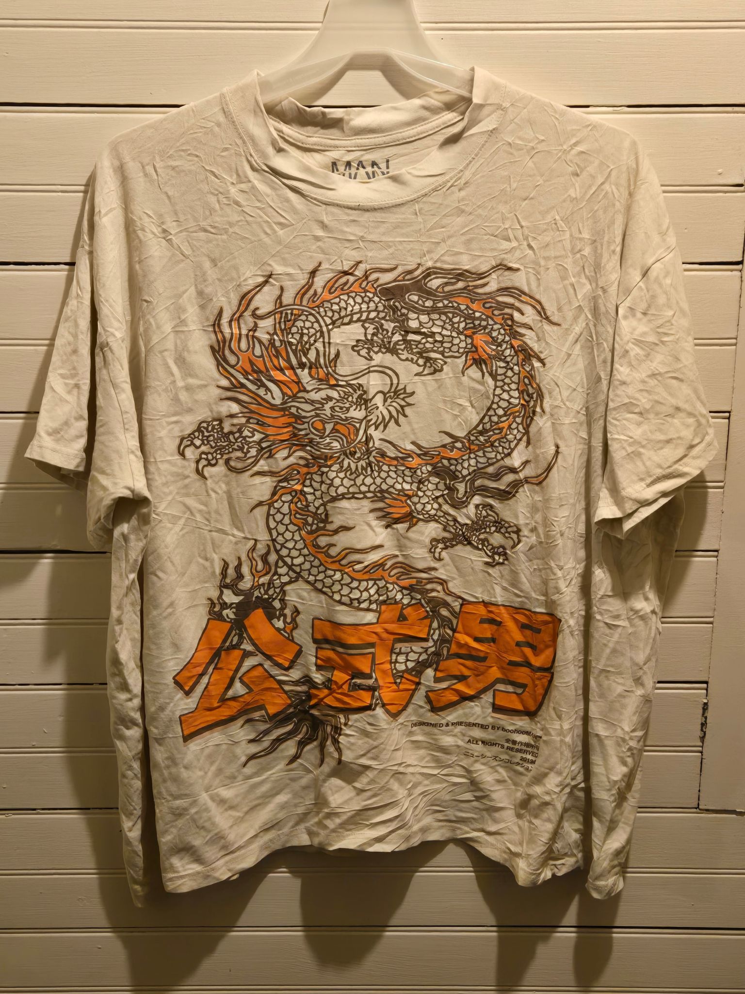 Other boohooMAN Shirt Mens L White Dragon Graphic Short Sleeve Size US L / EU 52-54 / 3 - 1 Thumbnail