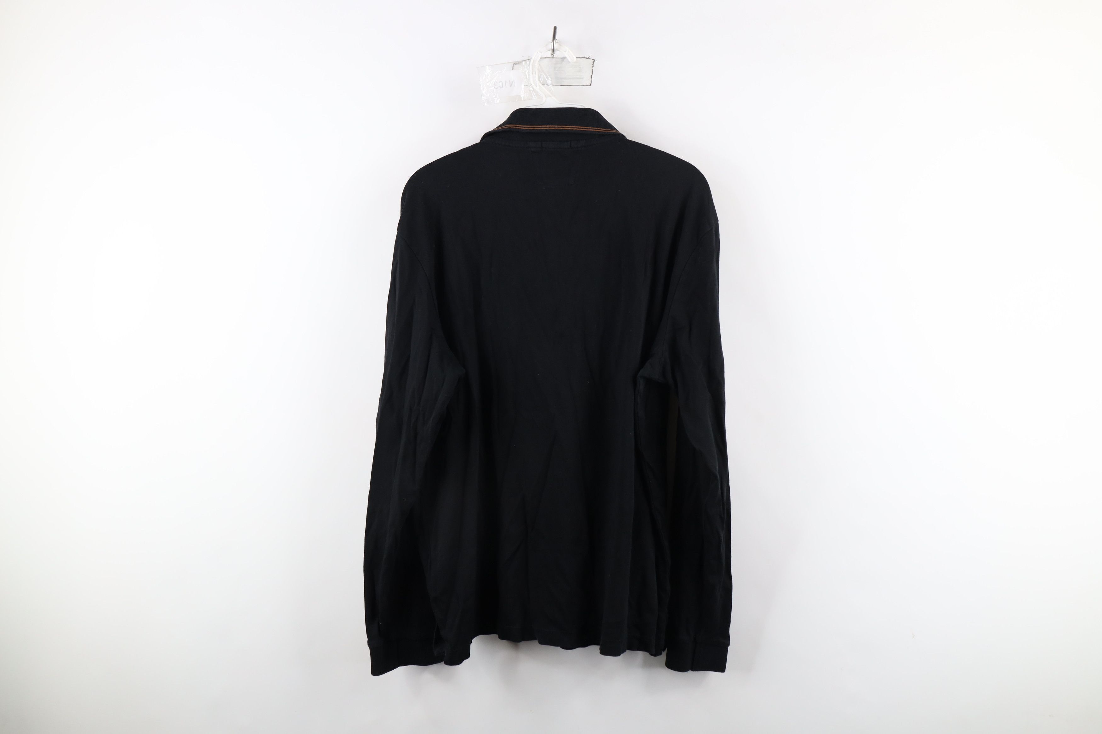 Hugo Boss × Vintage Hugo Boss Italian Yarn Collared Long Sleeve Polo Black Size US XL / EU 56 / 4 - 8 Thumbnail
